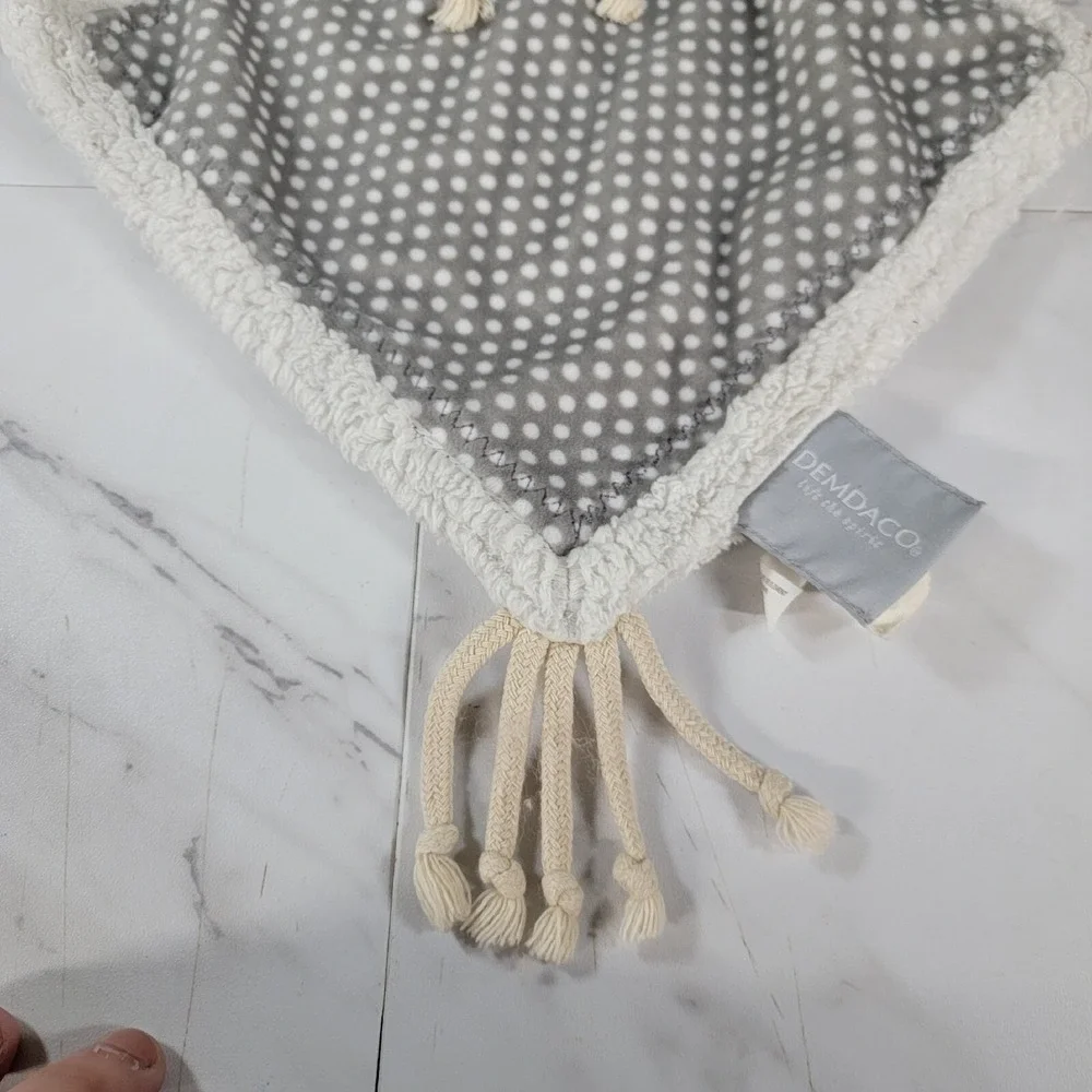 Demdaco‎ Bennett Birdie Plush Bird Lovey Gray Polk Dot Security Blanket HTF